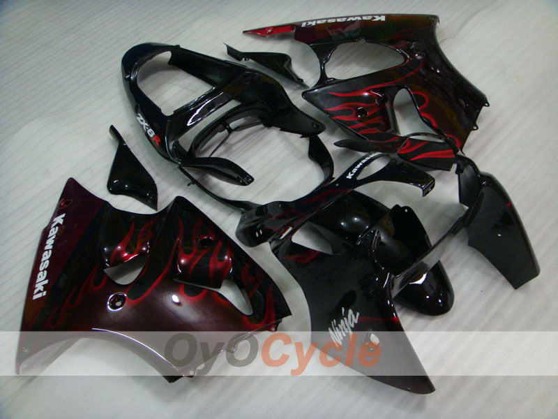 Einspritz-Verkleidungskit für 00-02 NINJA ZX-6R - Rot, Schwarz - Flamme #OYO87901711 Zweitbild