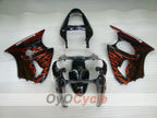 Einspritz-Verkleidungskit für 00-02 NINJA ZX-6R - Orange, Schwarz - Flamme #OYO87901713