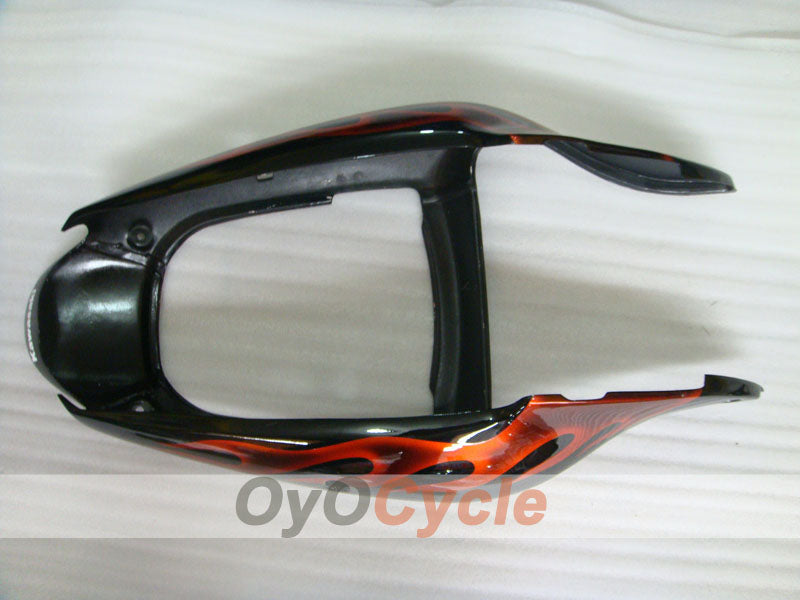 Einspritz-Verkleidungskit für 00-02 NINJA ZX-6R - Orange, Schwarz - Flamme #OYO87901713