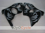 Einspritz-Verkleidungskit für 00-02 NINJA ZX-6R - Weiß, Schwarz - Flamme #OYO87901714