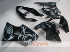 Einspritz-Verkleidungskit für 00-02 NINJA ZX-6R - Weiß, Schwarz - Flamme #OYO87901714
