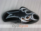 Einspritz-Verkleidungskit für 00-02 NINJA ZX-6R - Weiß, Schwarz - Flamme #OYO87901714