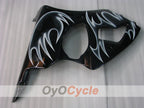 Einspritz-Verkleidungskit für 00-02 NINJA ZX-6R - Weiß, Schwarz - Flamme #OYO87901714
