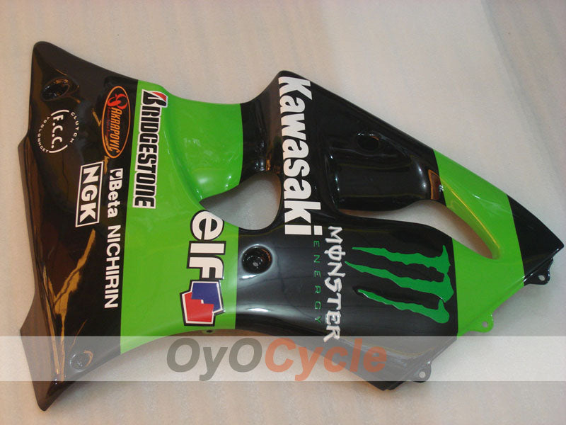 Einspritzverkleidungssatz für 00-02 NINJA ZX-6R - Grün, Schwarz - Monster #OYO87901719