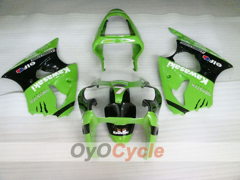 Einspritzverkleidungssatz für 00-02 NINJA ZX-6R - Grün, Schwarz - Monster #OYO87901721