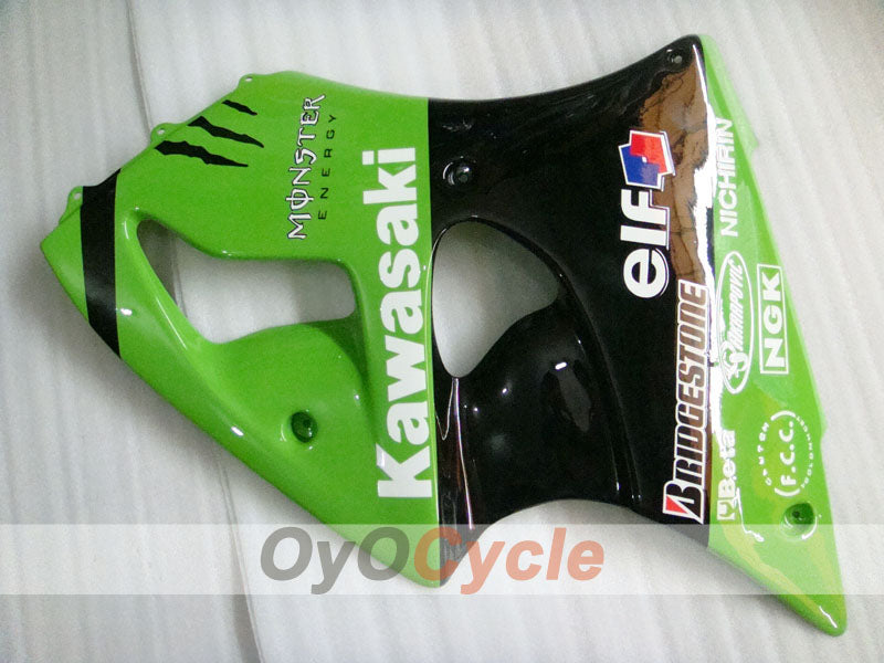 Einspritzverkleidungssatz für 00-02 NINJA ZX-6R - Grün, Schwarz - Monster #OYO87901721