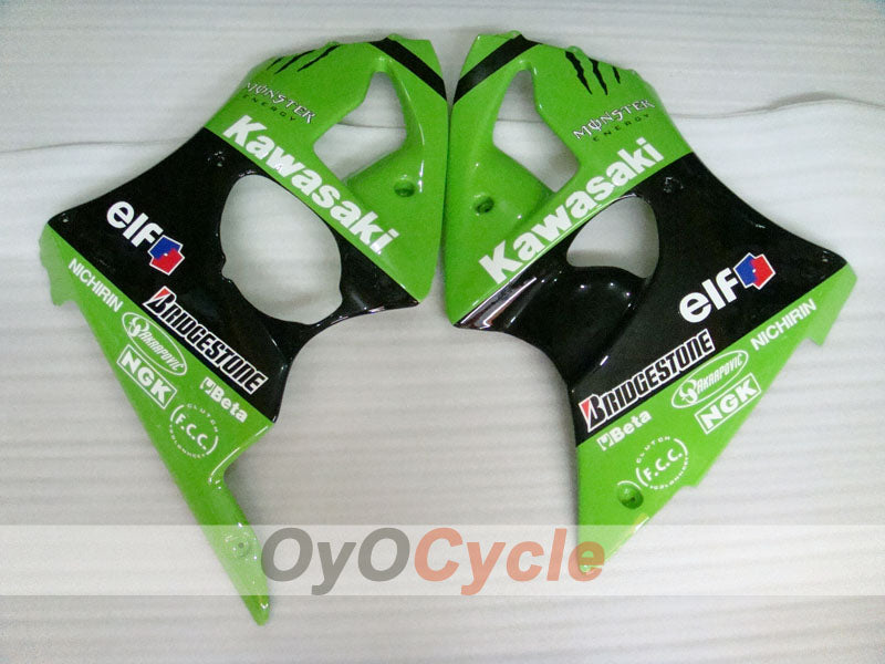 Einspritzverkleidungssatz für 00-02 NINJA ZX-6R - Grün, Schwarz - Monster #OYO87901721