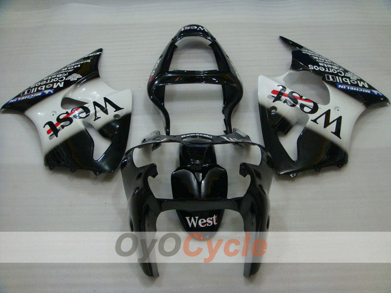 Verkleidungssatz für Einspritzmodelle 00-02 NINJA ZX-6R - Weiß, Schwarz - West #OYO87901752 Zweitbild