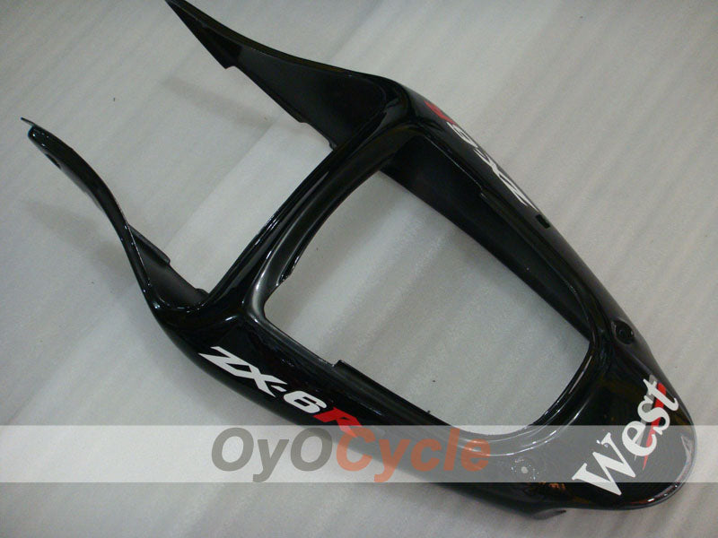 Verkleidungssatz für Einspritzmodelle 00-02 NINJA ZX-6R - Weiß, Schwarz - West #OYO87901752