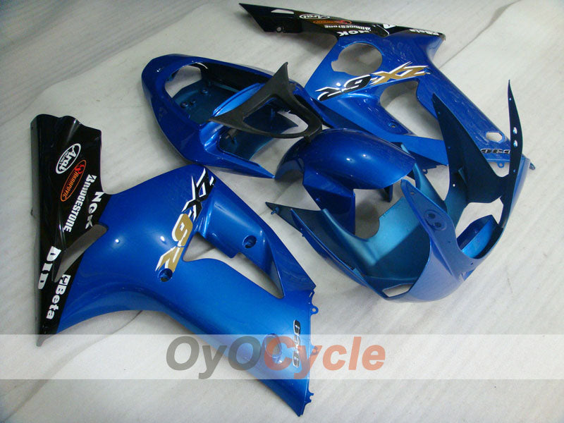 Spritzguss-Verkleidungssatz für 03-04 NINJA ZX-6R - Blau, Schwarz - Werksstil #OYO87901773