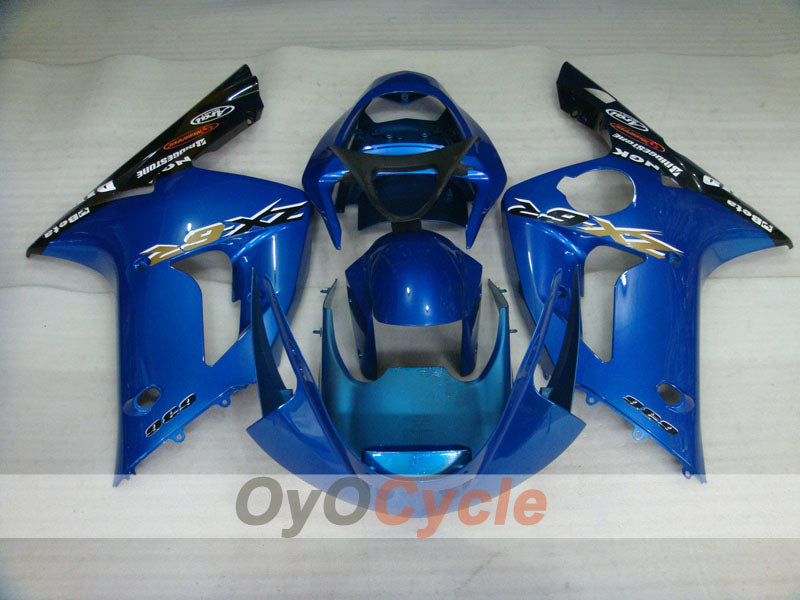 Spritzguss-Verkleidungssatz für 03-04 NINJA ZX-6R - Blau, Schwarz - Werksstil #OYO87901773