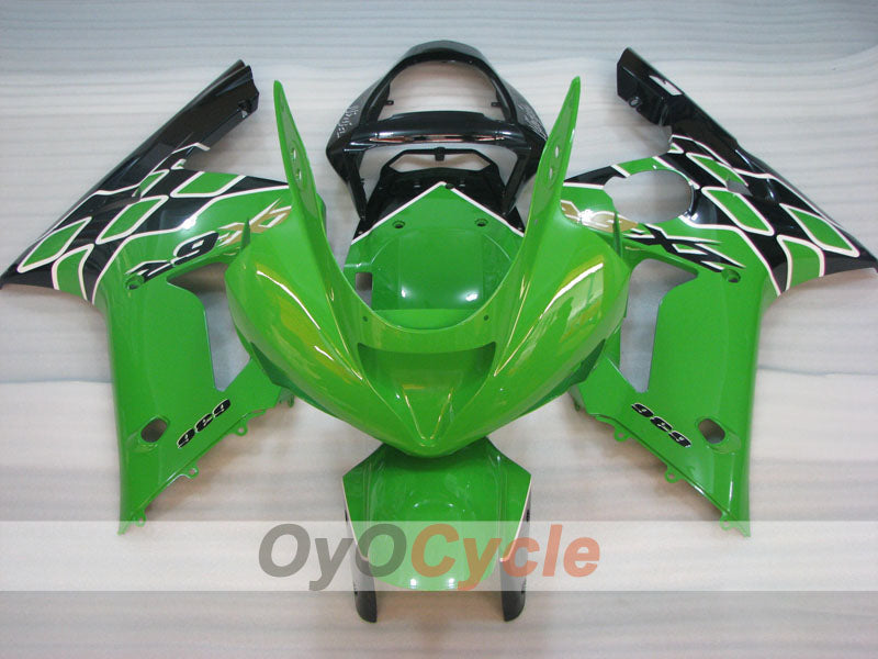 Verkleidungssatz im Spritzgussverfahren für NINJA ZX-6R 03-04 - Grün, Schwarz - Werksstil #OYO87901786