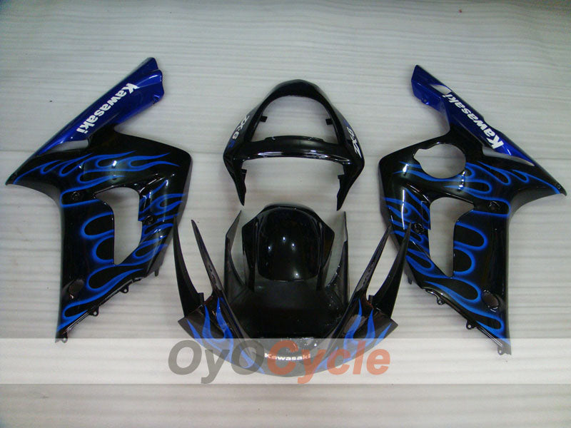 Spritzguss-Verkleidungssatz für 03-04 NINJA ZX-6R - Lila, Schwarz - Flame #OYO87901805 Hauptbild