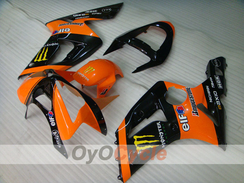 Spritzguss-Verkleidungssatz für 03-04 NINJA ZX-6R - Orange, Schwarz - Monster #OYO87901811