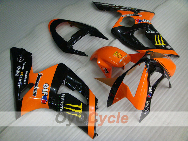 Spritzguss-Verkleidungssatz für 03-04 NINJA ZX-6R - Orange, Schwarz - Monster #OYO87901811
