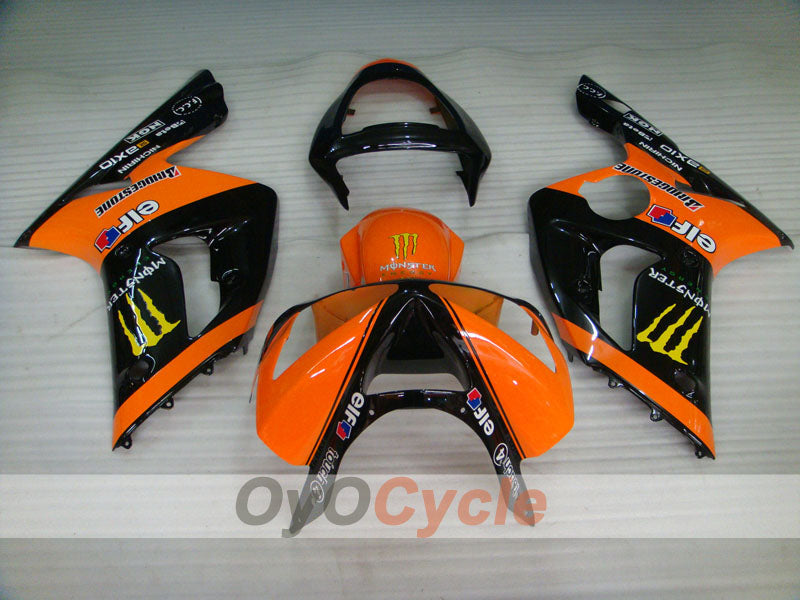 Spritzguss-Verkleidungssatz für 03-04 NINJA ZX-6R - Orange, Schwarz - Monster #OYO87901811