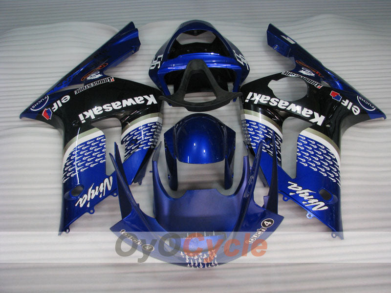 Spritzguss-Verkleidungssatz für 03-04 NINJA ZX-6R - Weiß, Schwarz - Nakano #OYO87901816