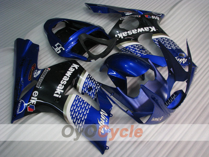 Spritzguss-Verkleidungssatz für 03-04 NINJA ZX-6R - Weiß, Schwarz - Nakano #OYO87901816