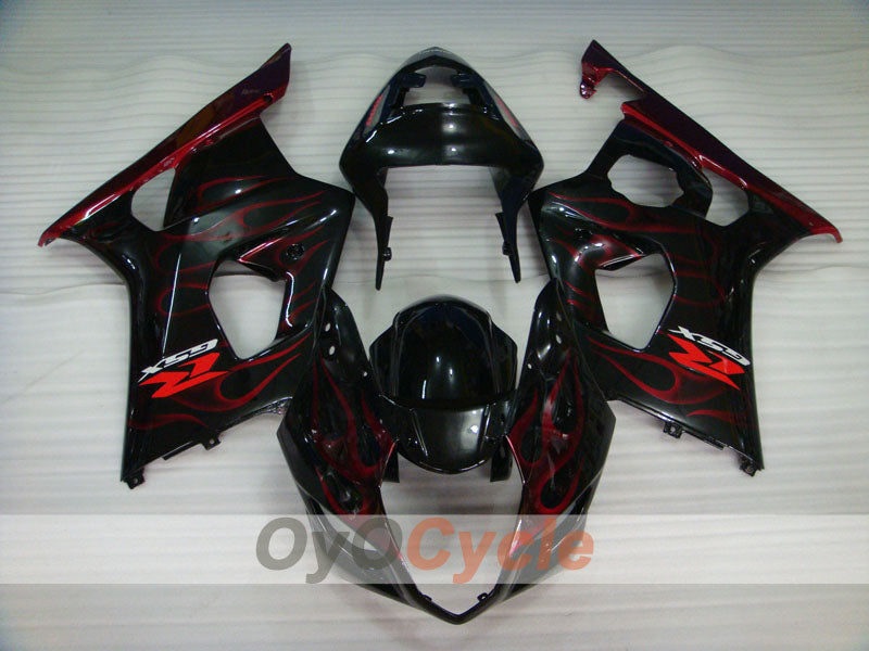 Verkleidungskit für Einspritzmodelle 03-04 GSX R1000 - Rot, Schwarz - Flame #OYO87901833 Zweitbild