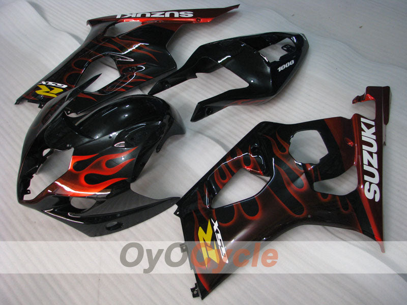 Verkleidungskit für Einspritzmodelle 03-04 GSX R1000 - Rot, Schwarz - Flame #OYO87901834 Zweitbild