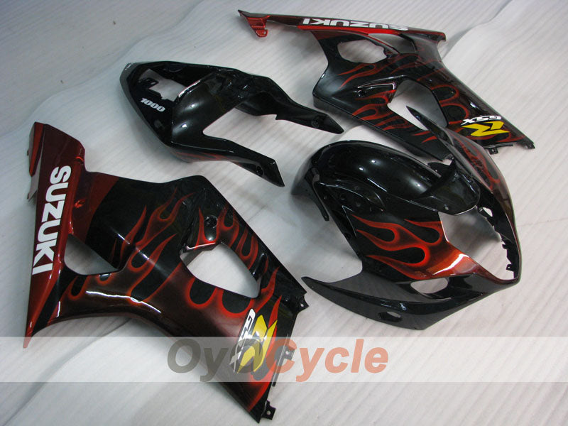 Verkleidungskit für Einspritzmodelle 03-04 GSX R1000 - Rot, Schwarz - Flame #OYO87901834 Hauptbild
