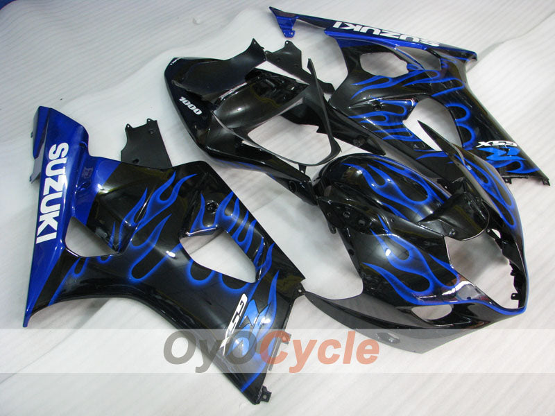 Verkleidungskit für Einspritzmodelle 03-04 GSX R1000 - Blau, Schwarz - Flame #OYO87901837 Hauptbild