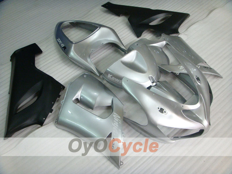 Spritzverkleidungssatz für 05-06 NINJA ZX-6R - Schwarz, Silber - Werksstil #OYO87901850 Hauptbild