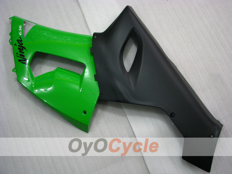 Verkleidungssatz für 05-06 NINJA ZX-6R - Grün, Schwarz - Werksdesign #OYO87901855