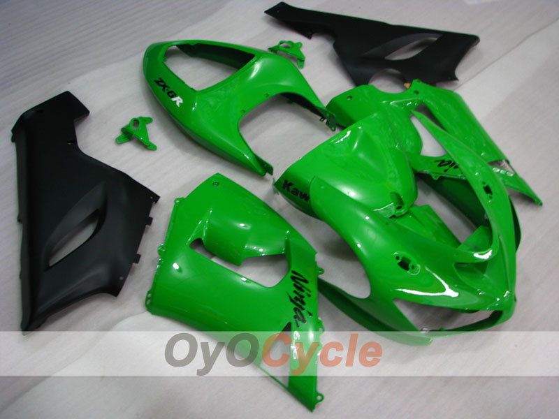 Verkleidungssatz für 05-06 NINJA ZX-6R - Grün, Schwarz - Werksdesign #OYO87901855