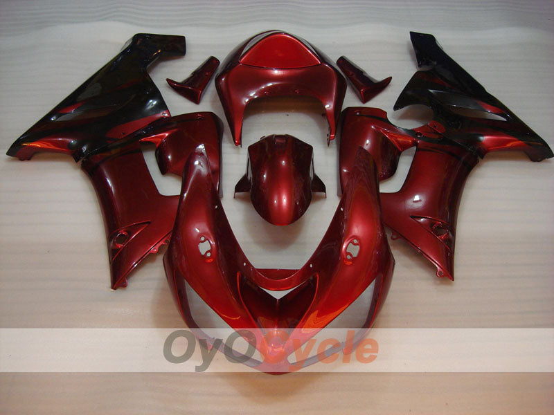 Verkleidungssatz für Einspritzmodelle 05-06 NINJA ZX-6R - Rot, Schwarz - Flamme #OYO87901867
