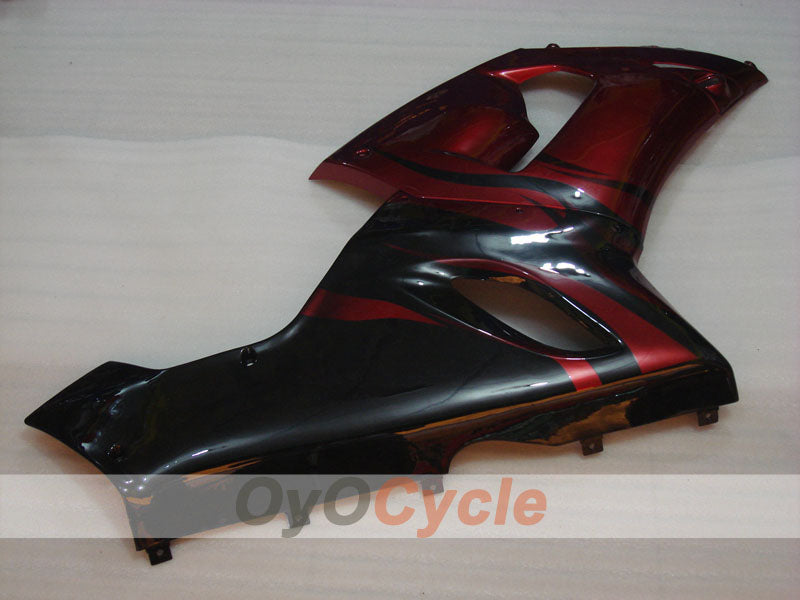 Verkleidungssatz für Einspritzmodelle 05-06 NINJA ZX-6R - Rot, Schwarz - Flamme #OYO87901867