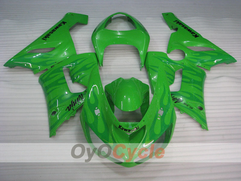 Verkleidungssatz für Einspritzmodelle 05-06 NINJA ZX-6R - Grün - Flamme #OYO87901869