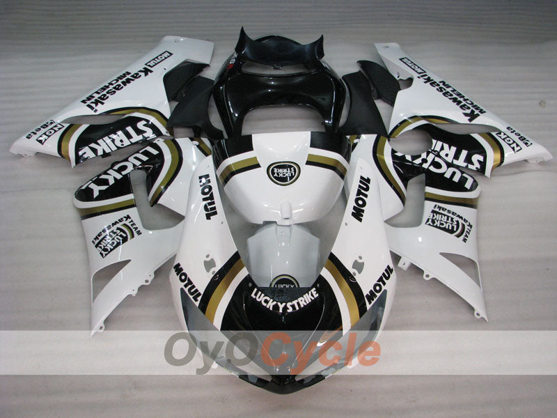 Verkleidungssatz für Einspritzmodelle 05-06 NINJA ZX-6R - Weiß, Schwarz - Lucky Strike #OYO87901871 Zweitbild