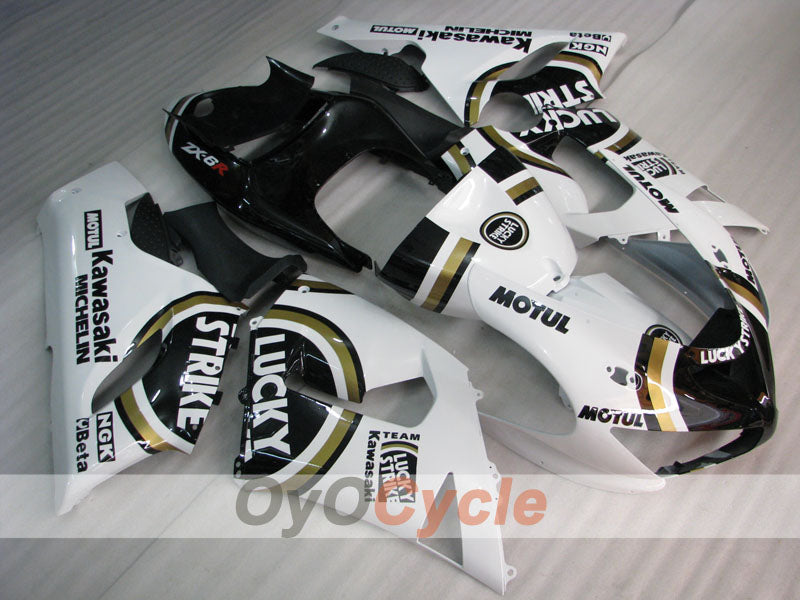 Verkleidungssatz für Einspritzmodelle 05-06 NINJA ZX-6R - Weiß, Schwarz - Lucky Strike #OYO87901871