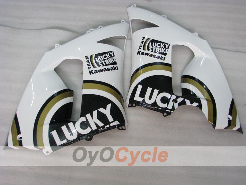 Verkleidungssatz für Einspritzmodelle 05-06 NINJA ZX-6R - Weiß, Schwarz - Lucky Strike #OYO87901871