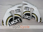 Verkleidungssatz für Einspritzmodelle 05-06 NINJA ZX-6R - Weiß, Schwarz - Lucky Strike #OYO87901871