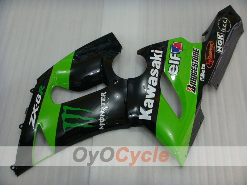 Linke und rechte Seitenverkleidung für Kawasaki Ninja ZX-6R 05-06 #OYO87913112 Zweitbild