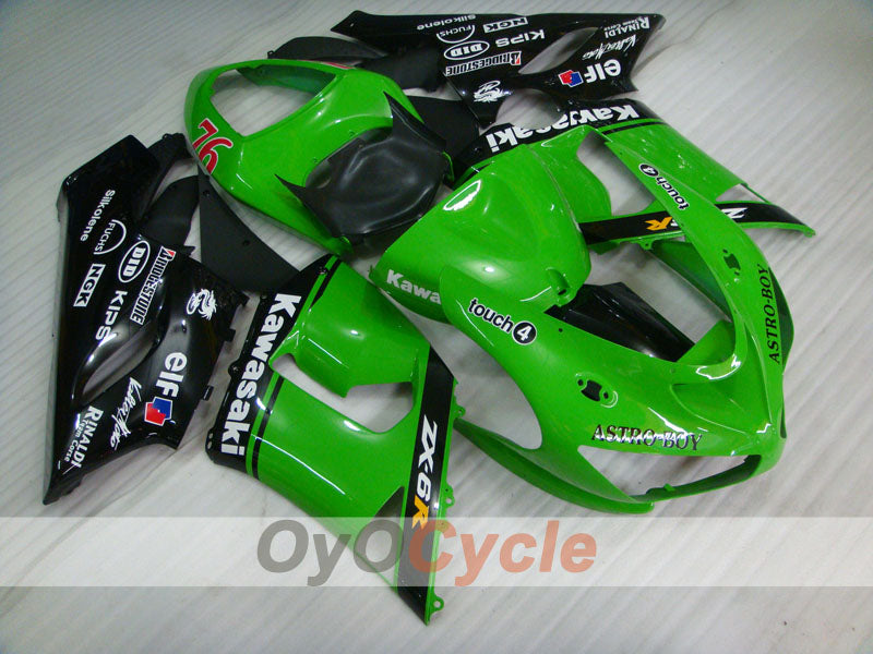 Spritzguss-Verkleidungssatz für 05-06 NINJA ZX-6R - Grün, Schwarz - Nakano #OYO87901889 Hauptbild
