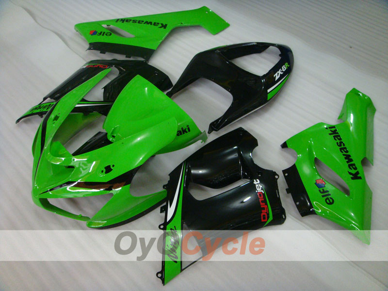 Spritzguss-Verkleidungssatz für 05-06 NINJA ZX-6R - Grün, Schwarz - Nakano #OYO87901890