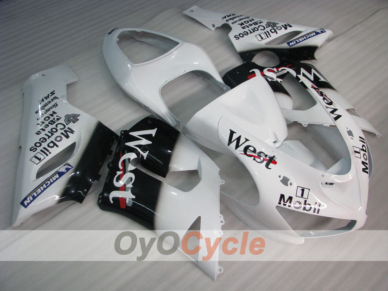 Verkleidungssatz für 05-06 NINJA ZX-6R - Weiß, Schwarz - West #OYO87901897
