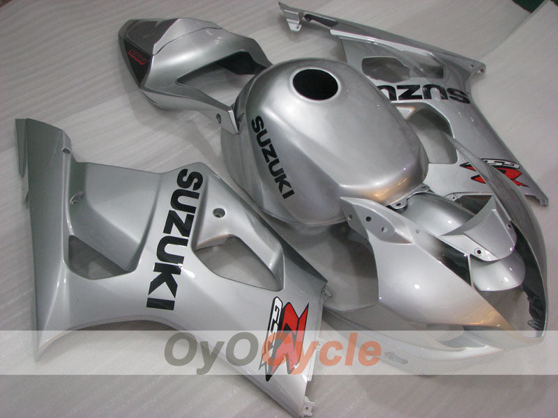 Spritzguss-Verkleidungssatz für 03-04 GSX R1000 - Schwarz, Silber - Werksstil #OYO87901913