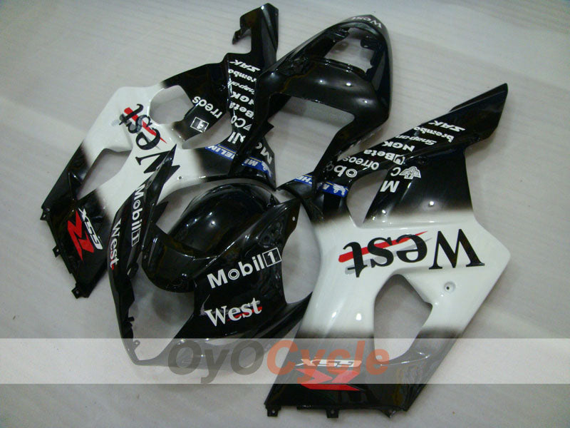 Verkleidungssatz für Einspritzmodelle, 03-04 GSX R1000 - Weiß, Schwarz - West #OYO87901926