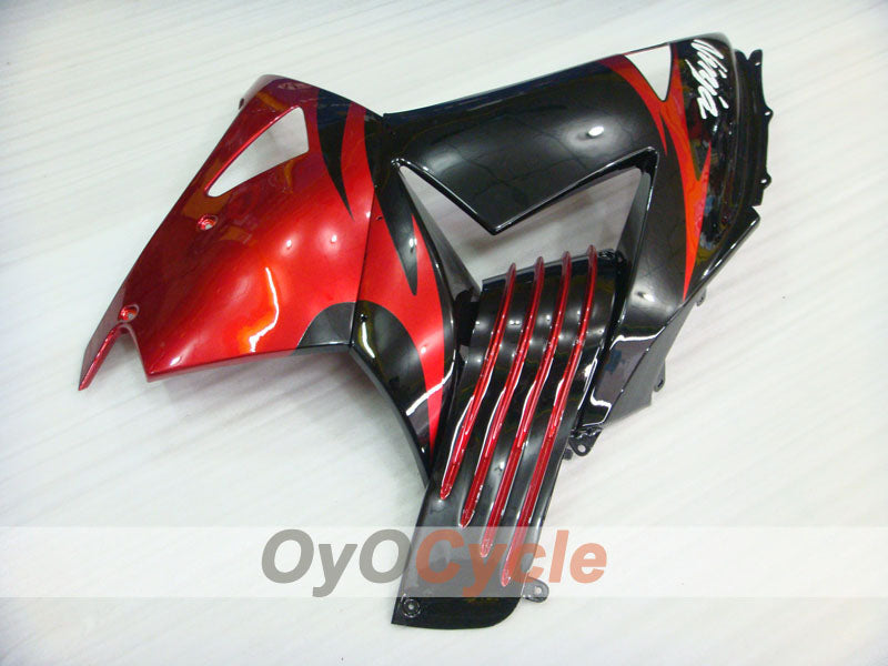 Einspritzverkleidungssatz für NINJA ZX-14R 06-11 - Rot, Schwarz - Werksstil #OYO87901998