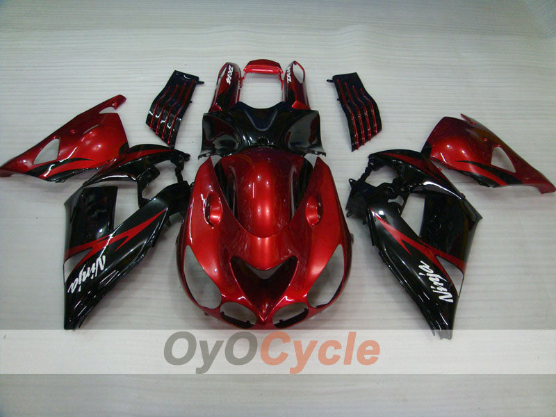 Einspritzverkleidungssatz für NINJA ZX-14R 06-11 - Rot, Schwarz - Werksstil #OYO87901998