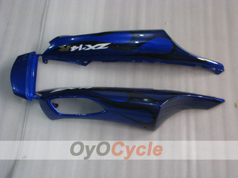 Verkleidungssatz für 06-11 NINJA ZX-14R - Blau, Schwarz - Flamme #OYO87902009