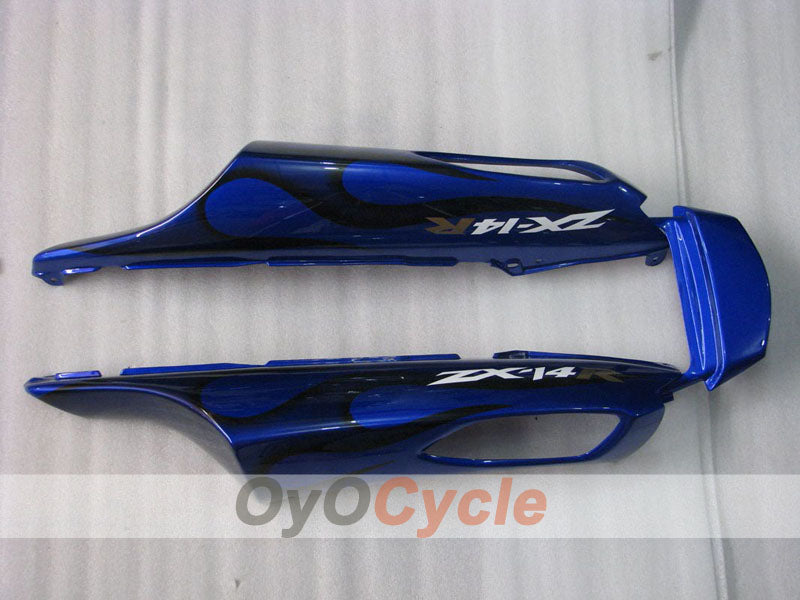 Verkleidungssatz für 06-11 NINJA ZX-14R - Blau, Schwarz - Flamme #OYO87902009