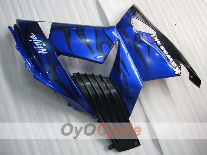 Verkleidungssatz für 06-11 NINJA ZX-14R - Blau, Schwarz - Flamme #OYO87902009