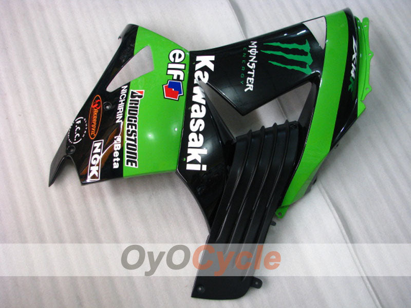 Spritzguss-Verkleidungssatz für 06-11 NINJA ZX-14R - Grün, Schwarz - Monster #OYO87902020