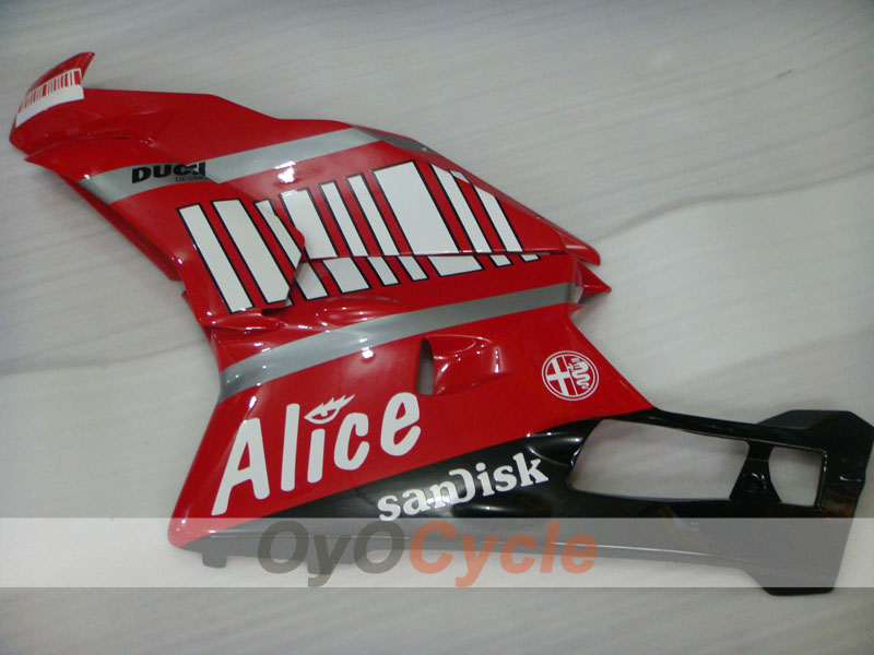 Verkleidungssatz für 03-04 Ducati 749 - Rot, Schwarz - Alice #OYO87902111