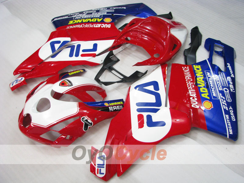Einspritzverkleidungssatz für Ducati 749, Baujahr 03-04 - Rot, Blau - FILA #OYO87902127 Hauptbild